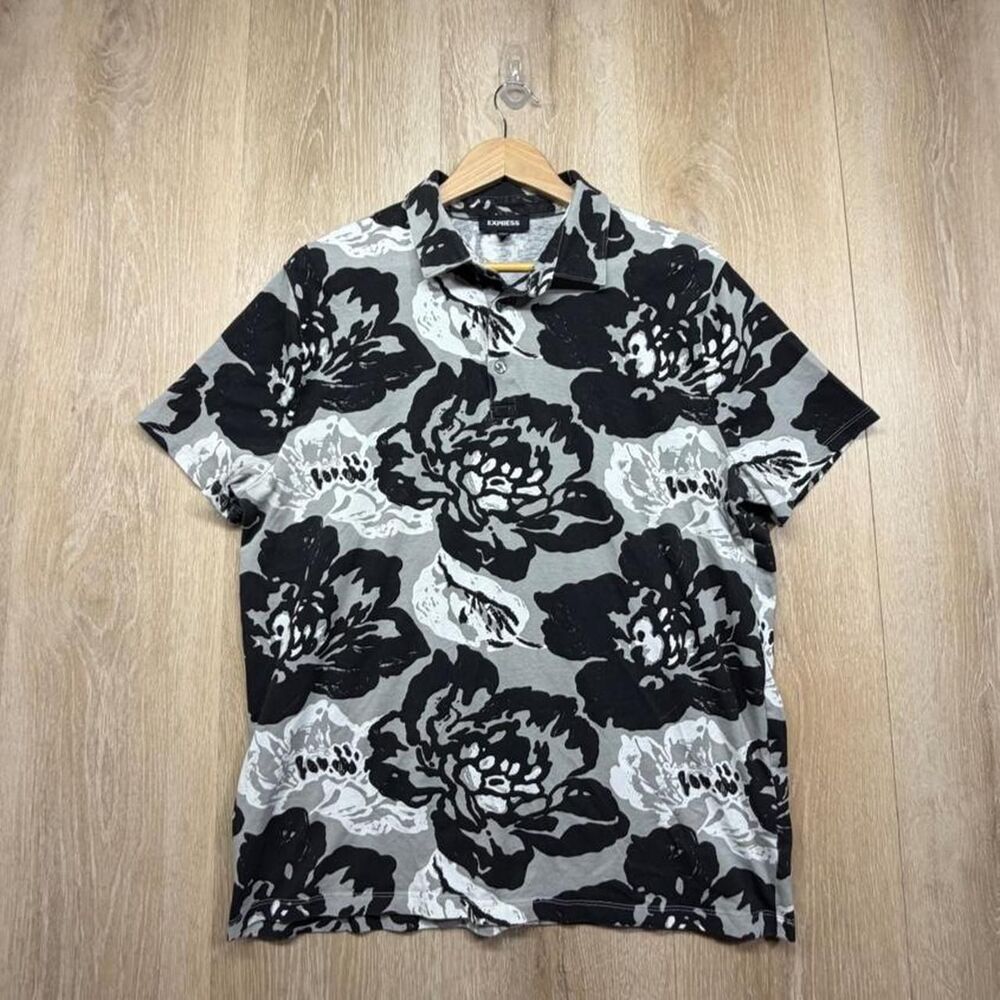 Express Men's Black and Grey Shirt